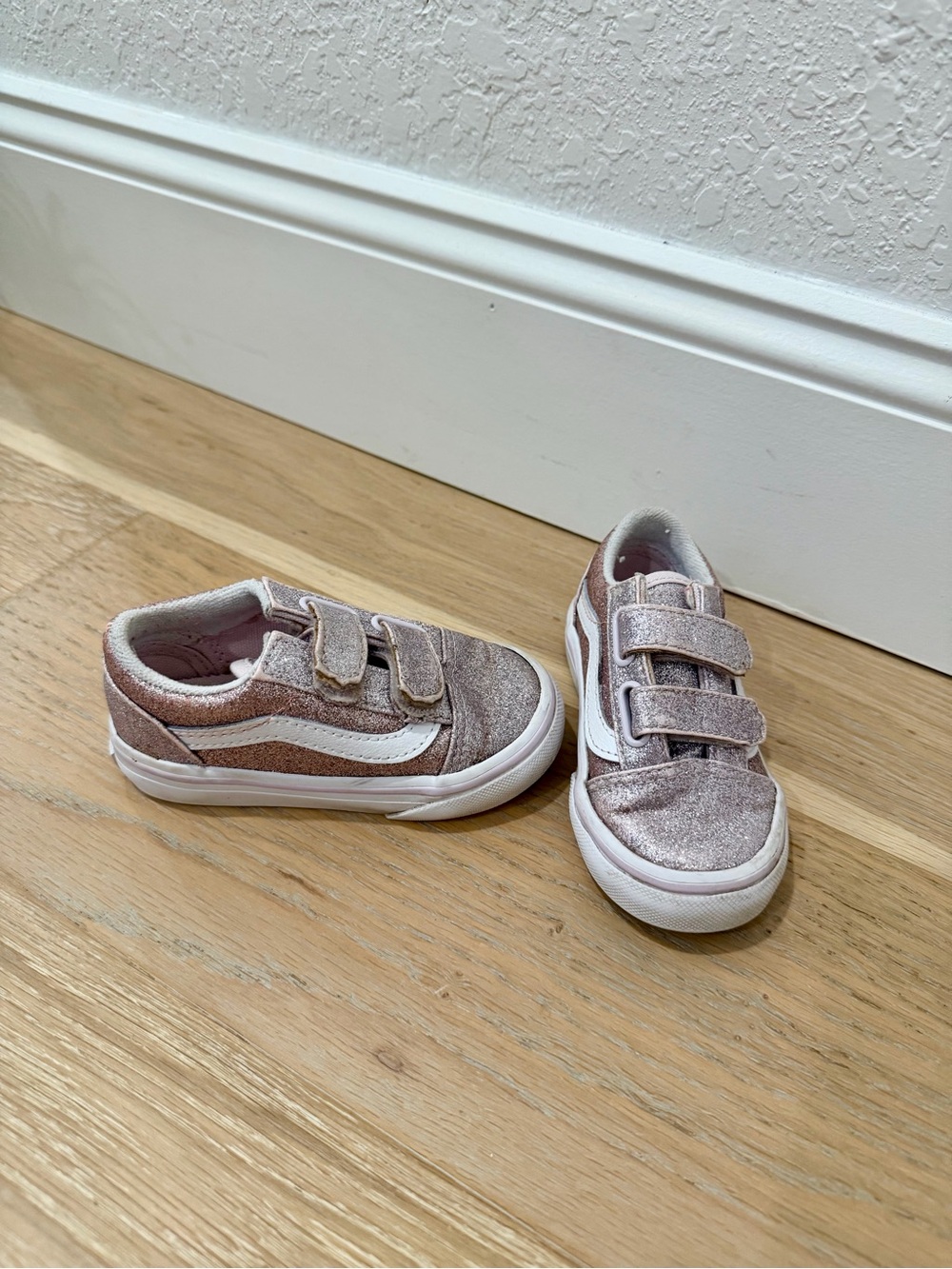 Vans Kids Glitter Velcro Sneakers - Rose Pink Metallic
